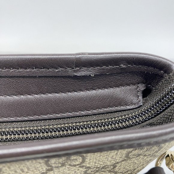 Gucci Shoulder Bag GG Supreme 388924 Brown Champagne Men's Women's - Picture 7 of 12